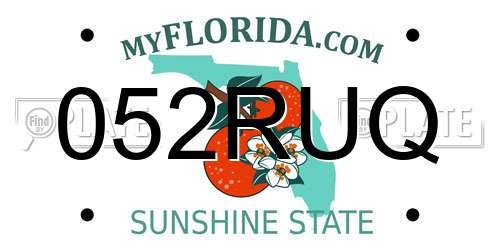 052RUQ Florida License Plate