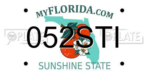 052STI Florida License Plate