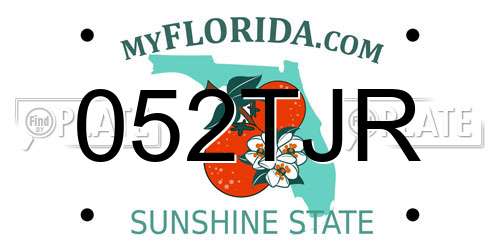 052TJR Florida License Plate