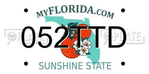 052TTD Florida License Plate