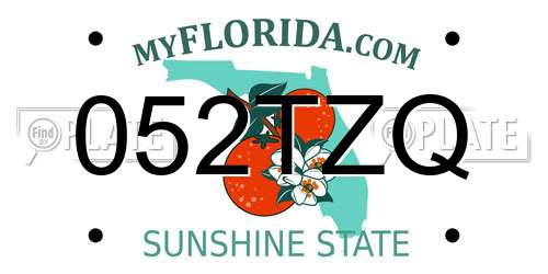052TZQ Florida License Plate