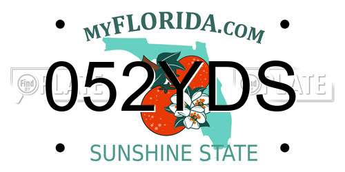 052YDS Florida License Plate