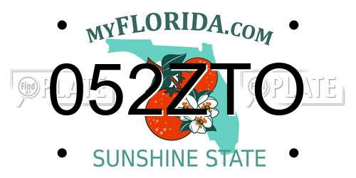 052ZTO Florida License Plate