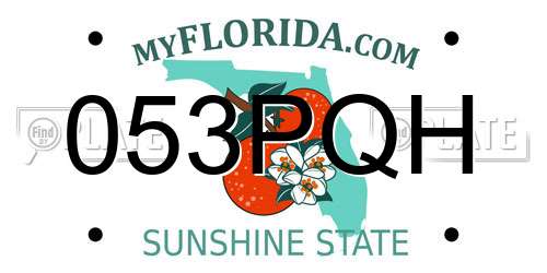 053PQH Florida License Plate
