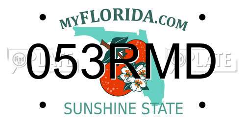 053RMD Florida License Plate