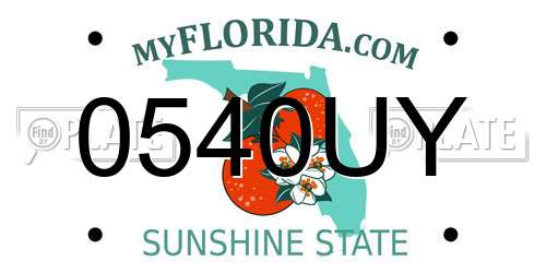 0540UY Florida License Plate