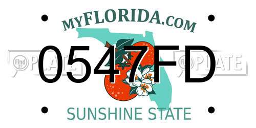 0547FD Florida License Plate