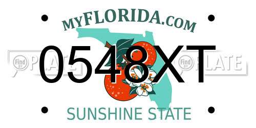 0548XT Florida License Plate