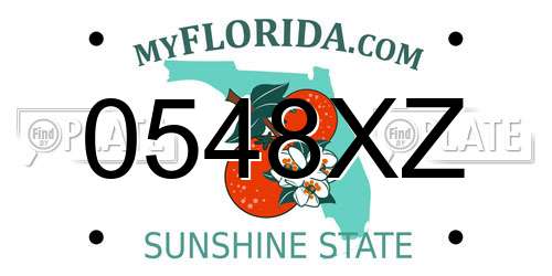 0548XZ Florida License Plate