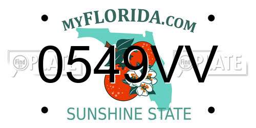 0549VV Florida License Plate