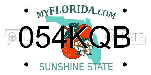 054KQB Florida License Plate