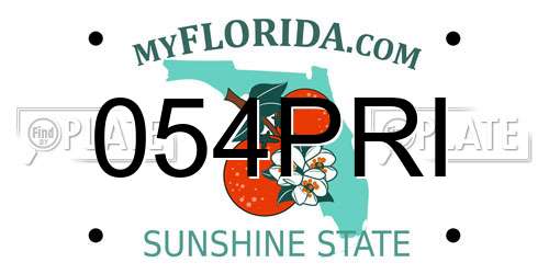 054PRI Florida License Plate