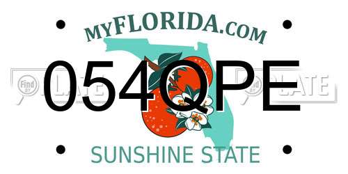 054QPE Florida License Plate