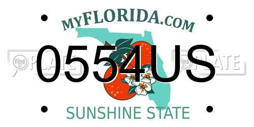 0554US Florida License Plate