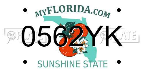 0562YK Florida License Plate
