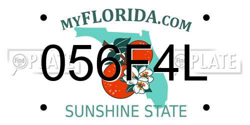 056F4L Florida License Plate
