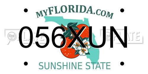 056XUN Florida License Plate