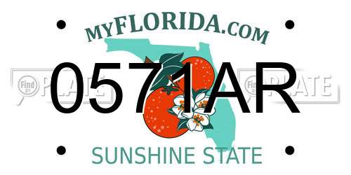 0571AR Florida License Plate