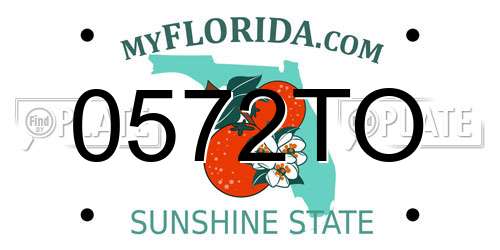 0572TO Florida License Plate