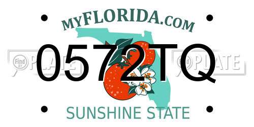 0572TQ Florida License Plate