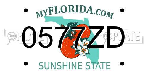0577ZD Florida License Plate