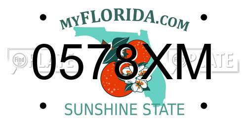 0578XM Florida License Plate