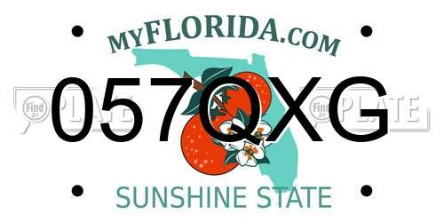 057QXG Florida License Plate