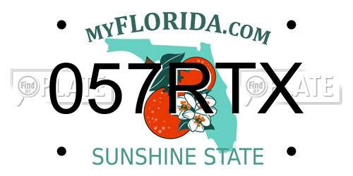 057RTX Florida License Plate