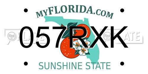 057RXK Florida License Plate