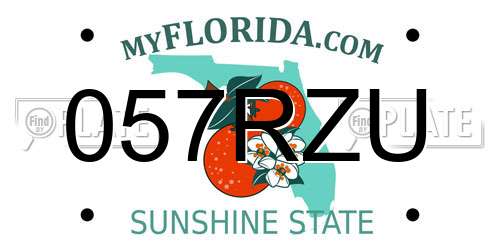 057RZU Florida License Plate