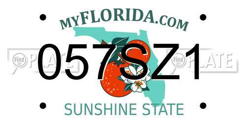 057SZ1 Florida License Plate
