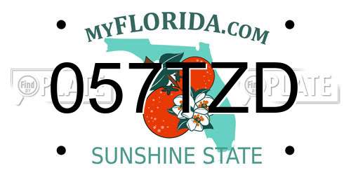 057TZD Florida License Plate