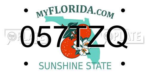 057TZQ Florida License Plate