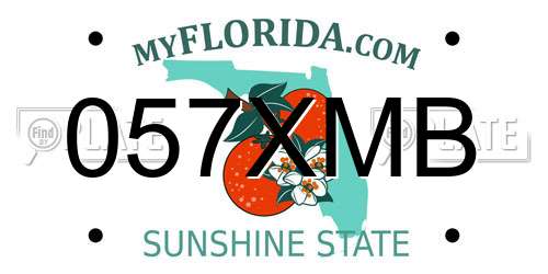 057XMB Florida License Plate