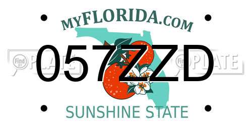 057ZZD Florida License Plate