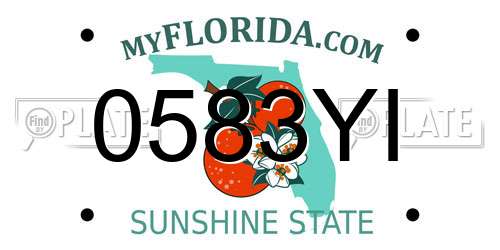 0583YI Florida License Plate