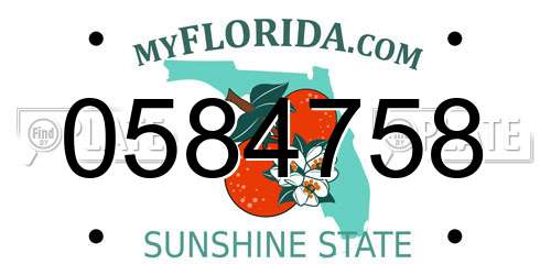 0584758 Florida License Plate