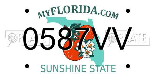0587VV Florida License Plate