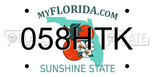 058HTK Florida License Plate