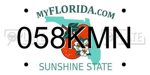 058KMN Florida License Plate