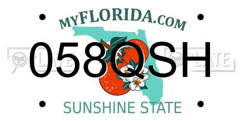 058QSH Florida License Plate