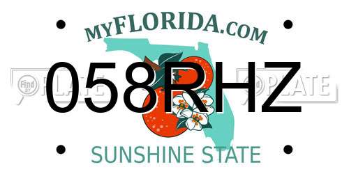 058RHZ Florida License Plate