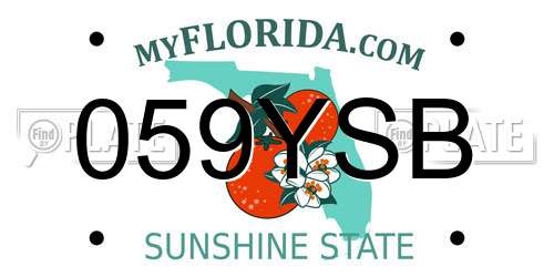 059YSB Florida License Plate