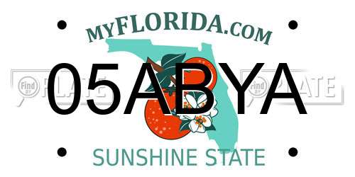 05ABYA Florida License Plate