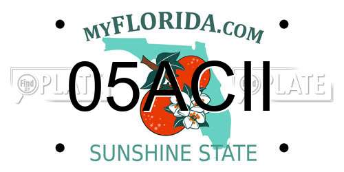 05ACII Florida License Plate
