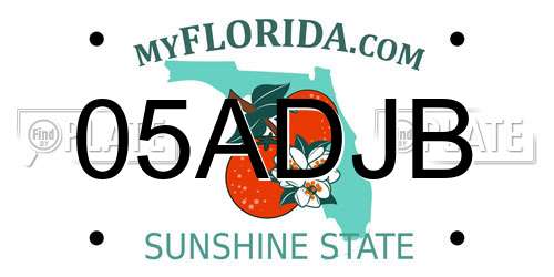 05ADJB Florida License Plate