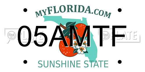05AMTF Florida License Plate