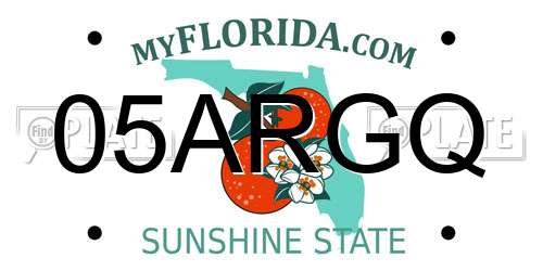 05ARGQ Florida License Plate