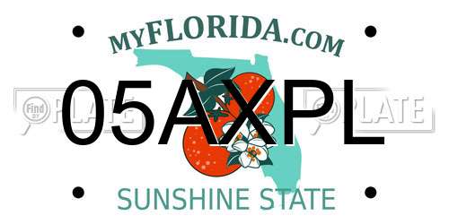 05AXPL Florida License Plate