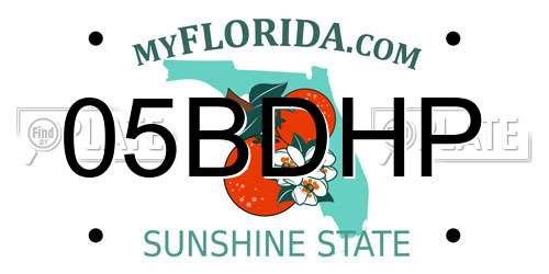 05BDHP Florida License Plate